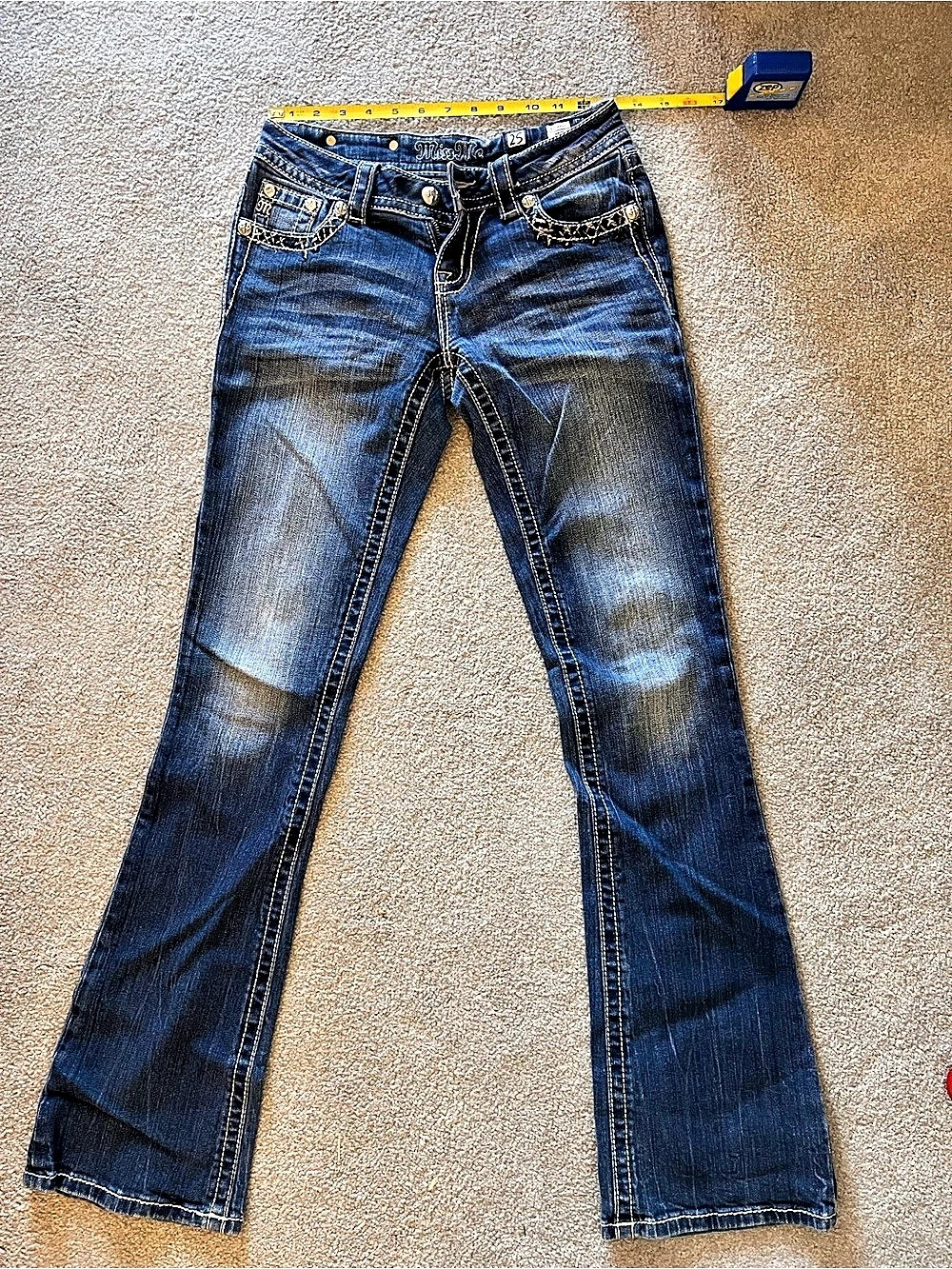 Miss Me Relaxed Boot Bootcut Jeans Blue Waist 25